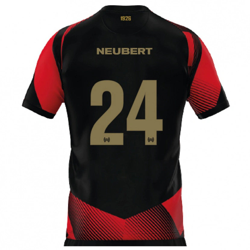 Danxen Heren Tim Neubert #24 Zwart Rood Thuisshirt Thuistenue 2025/26 T-Shirt België