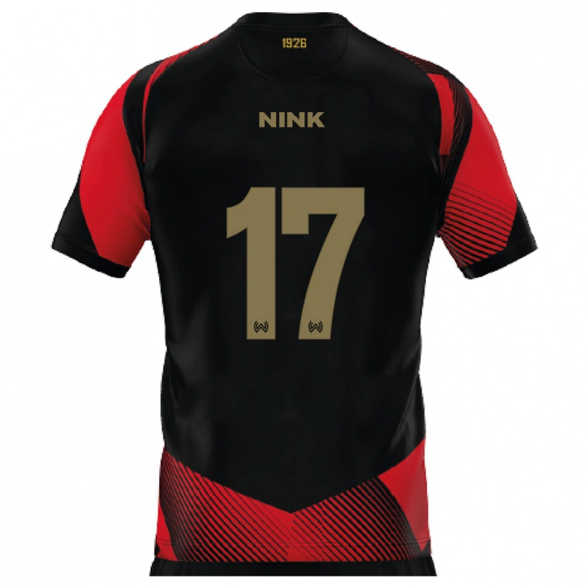 Danxen Heren Ben Nink #17 Zwart Rood Thuisshirt Thuistenue 2025/26 T-Shirt België