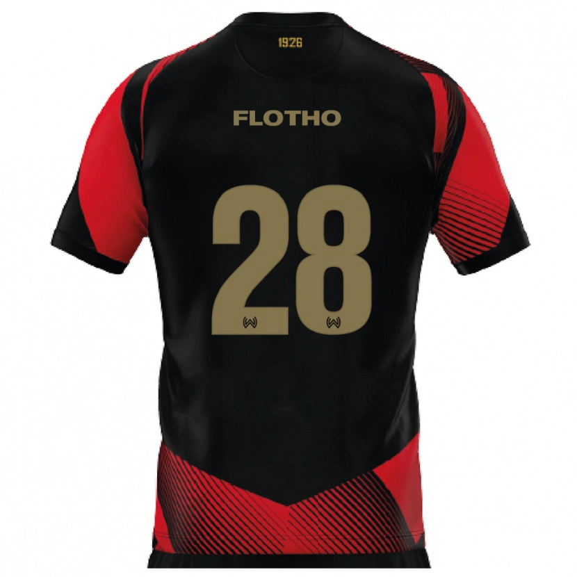 Danxen Heren Moritz Flotho #28 Zwart Rood Thuisshirt Thuistenue 2025/26 T-Shirt België