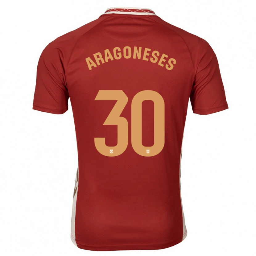 Danxen Heren Sergio Aragoneses #30 Bordeaux Goud Uitshirt Uittenue 2025/26 T-Shirt België