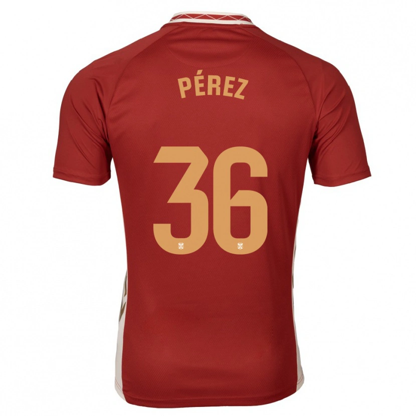 Danxen Heren Dani Pérez #36 Bordeaux Goud Uitshirt Uittenue 2025/26 T-Shirt België