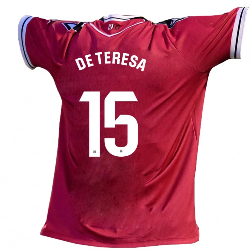 Danxen Heren Emilio De Teresa #15 Bordeauxzwart Uitshirt Uittenue 2025/26 T-Shirt België