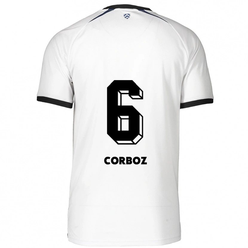 Danxen Heren Mael Corboz #6 Wit Zwart Uitshirt Uittenue 2025/26 T-Shirt België