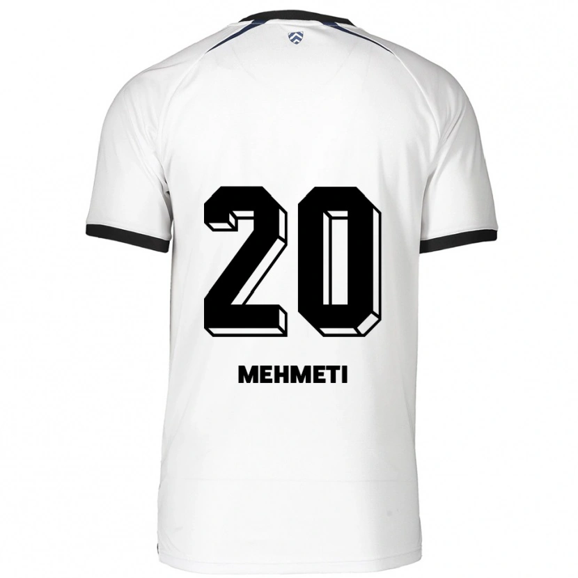 Danxen Heren Enis Mehmeti #20 Wit Zwart Uitshirt Uittenue 2025/26 T-Shirt België