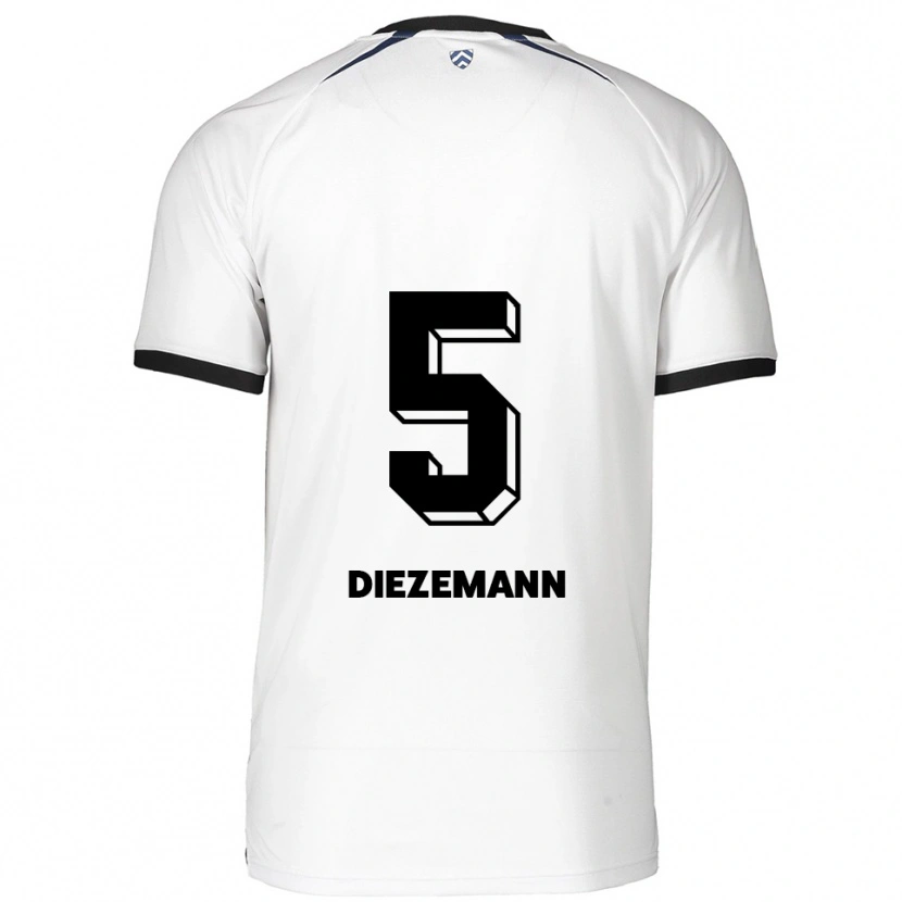 Danxen Heren Yoost Diezemann #5 Wit Zwart Uitshirt Uittenue 2025/26 T-Shirt België