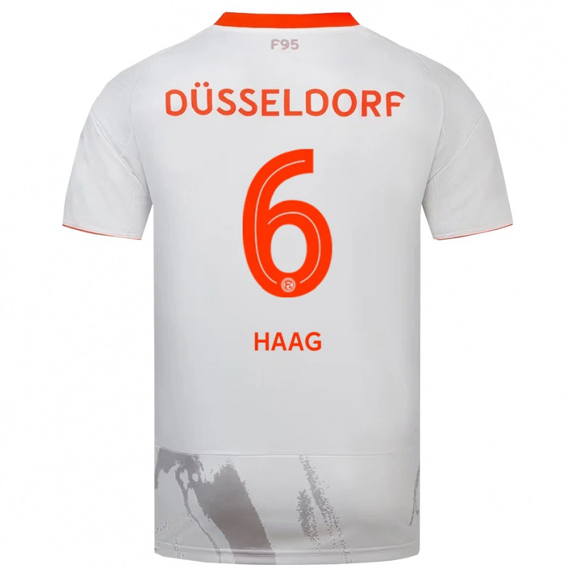 Danxen Heren Giovanni Haag #6 Wit Oranje Uitshirt Uittenue 2025/26 T-Shirt België