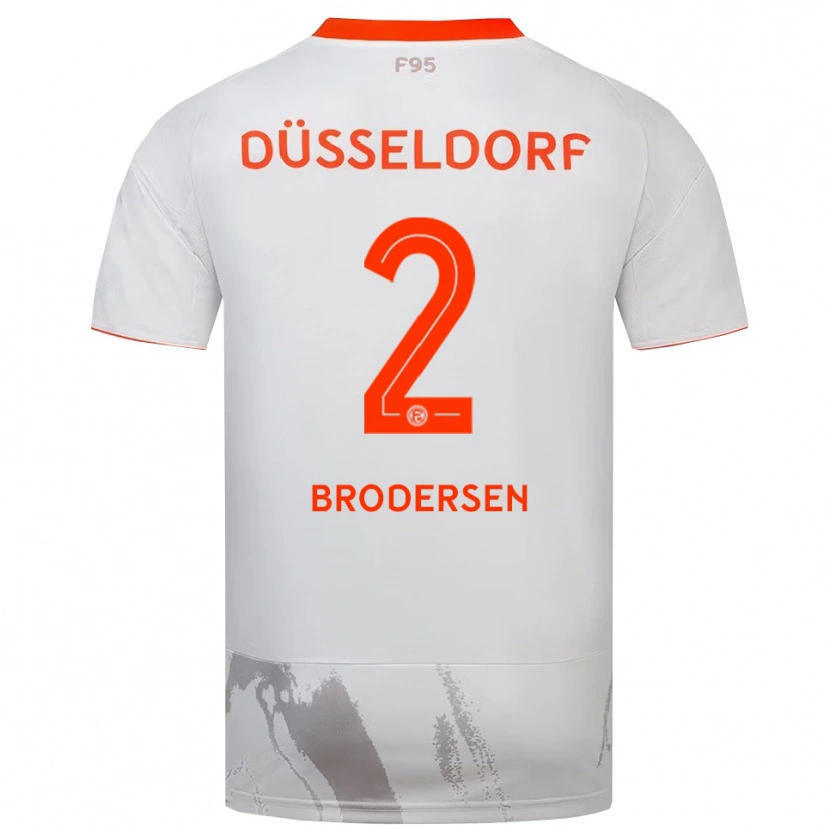 Danxen Heren Leonard Brodersen #2 Wit Oranje Uitshirt Uittenue 2025/26 T-Shirt België