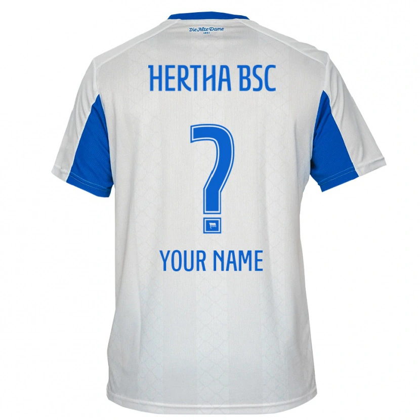 Danxen Heren Uw Naam #0 Wit Blauw Uitshirt Uittenue 2025/26 T-Shirt België