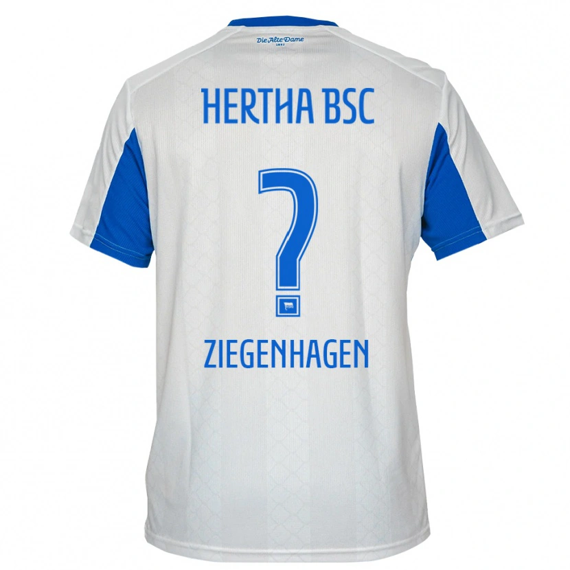 Danxen Heren Kevin Ziegenhagen #0 Wit Blauw Uitshirt Uittenue 2025/26 T-Shirt België