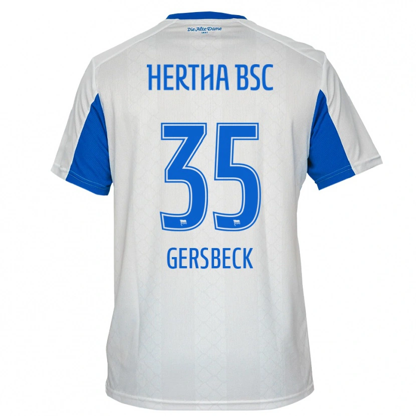 Danxen Heren Marius Gersbeck #35 Wit Blauw Uitshirt Uittenue 2025/26 T-Shirt België