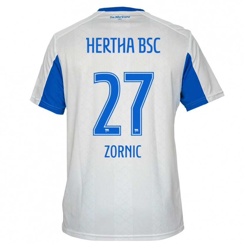 Danxen Heren Tarek Zornic #27 Wit Blauw Uitshirt Uittenue 2025/26 T-Shirt België