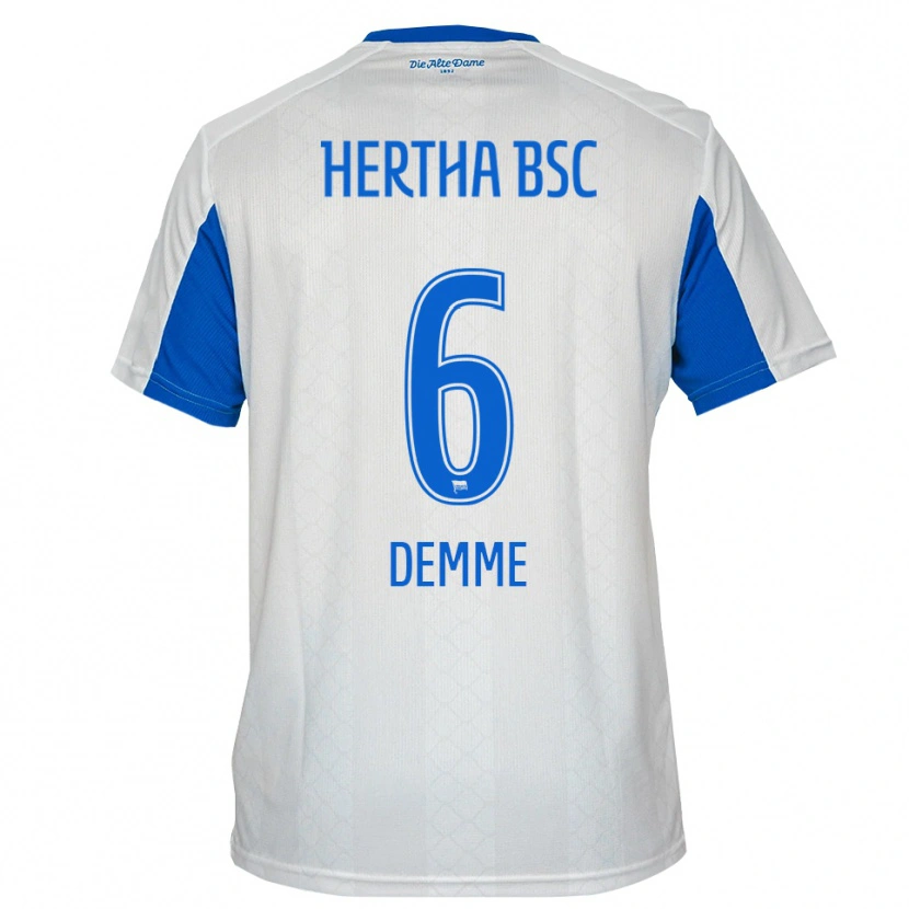 Danxen Heren Diego Demme #6 Wit Blauw Uitshirt Uittenue 2025/26 T-Shirt België
