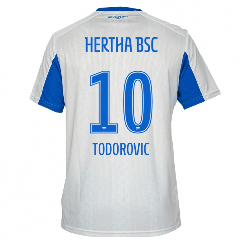 Danxen Heren Kian Todorovic #10 Wit Blauw Uitshirt Uittenue 2025/26 T-Shirt België