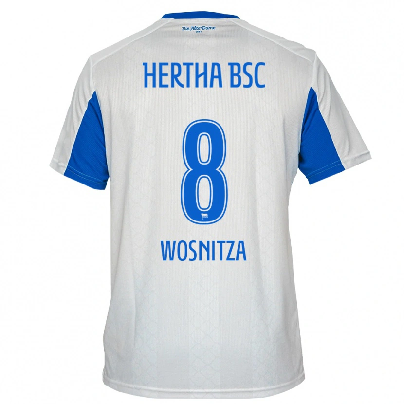 Danxen Heren Noah Wosnitza #8 Wit Blauw Uitshirt Uittenue 2025/26 T-Shirt België
