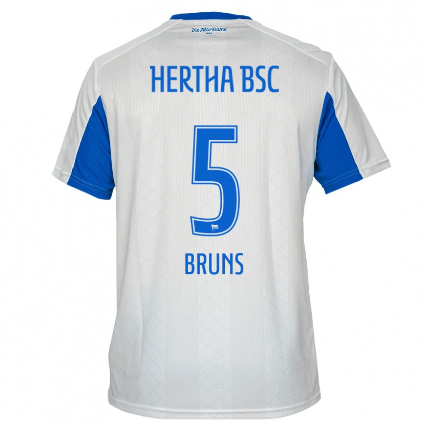 Danxen Heren Mathis Bruns #5 Wit Blauw Uitshirt Uittenue 2025/26 T-Shirt België