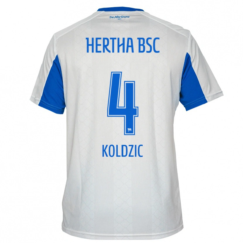 Danxen Heren Denis Koldzic #4 Wit Blauw Uitshirt Uittenue 2025/26 T-Shirt België