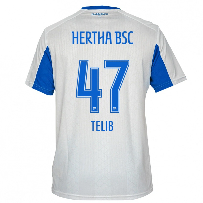 Danxen Heren Selim Telib #47 Wit Blauw Uitshirt Uittenue 2025/26 T-Shirt België