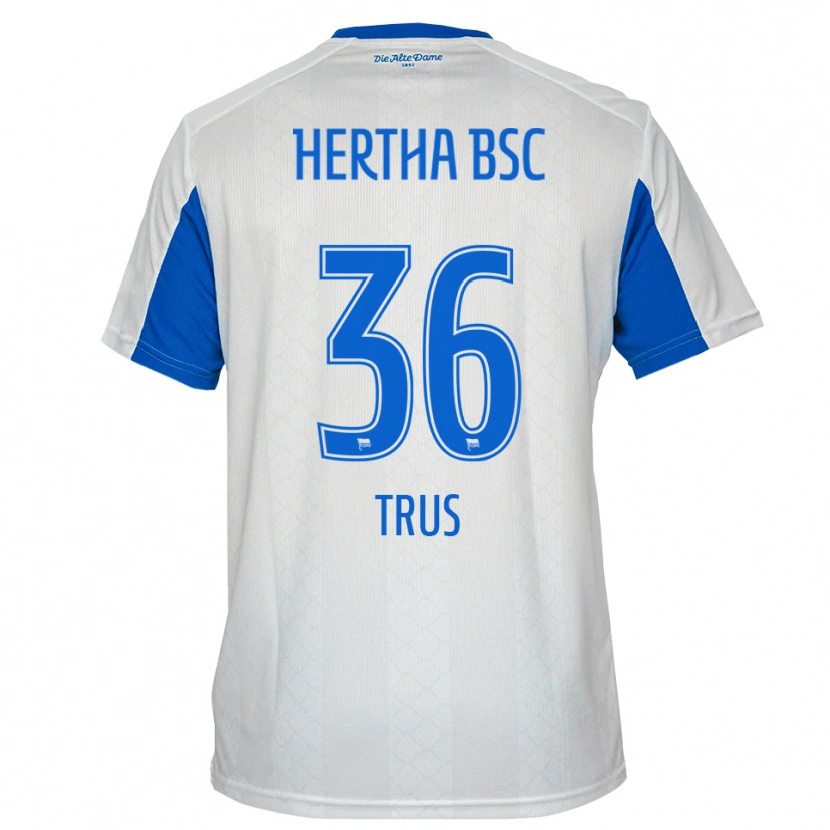 Danxen Heren Luis Trus #36 Wit Blauw Uitshirt Uittenue 2025/26 T-Shirt België