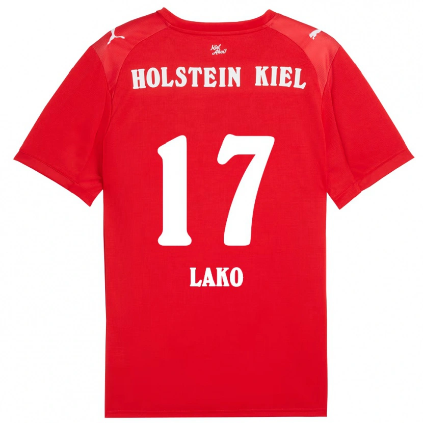 Danxen Heren Arjela Lako #17 Rood Blauw Uitshirt Uittenue 2025/26 T-Shirt België