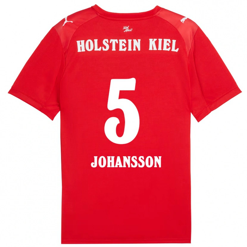 Danxen Heren Carl Johansson #5 Rood Blauw Uitshirt Uittenue 2025/26 T-Shirt België