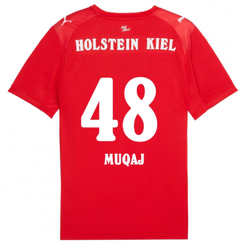 Danxen Heren Hamza Muqaj #48 Rood Blauw Uitshirt Uittenue 2025/26 T-Shirt België