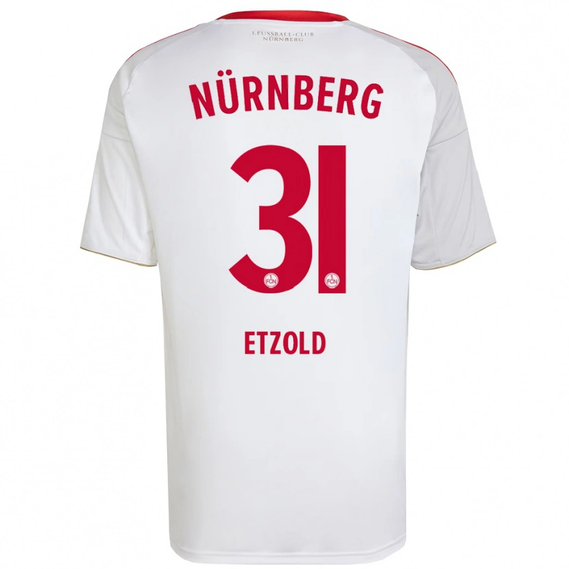Danxen Heren Hannah Etzold #31 Wit Rood Uitshirt Uittenue 2025/26 T-Shirt België