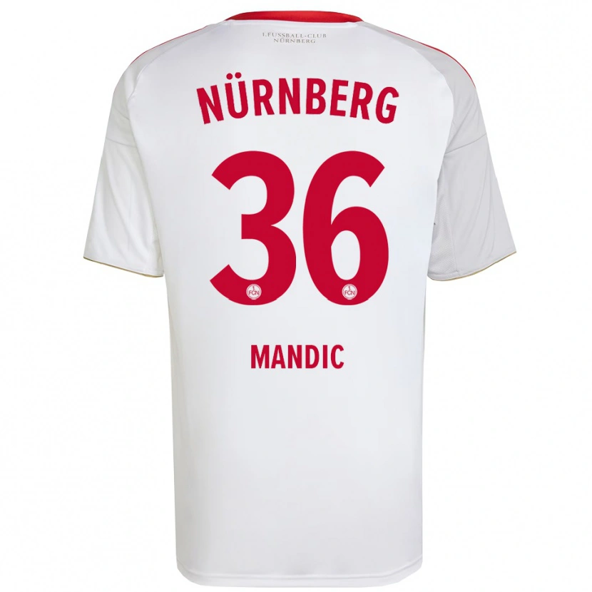 Danxen Heren Kristian Mandic #36 Wit Rood Uitshirt Uittenue 2025/26 T-Shirt België