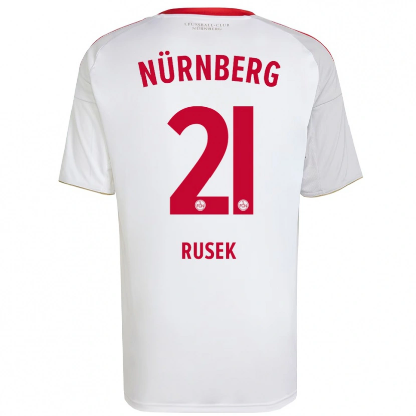 Danxen Heren Larissa Rusek #21 Wit Rood Uitshirt Uittenue 2025/26 T-Shirt België