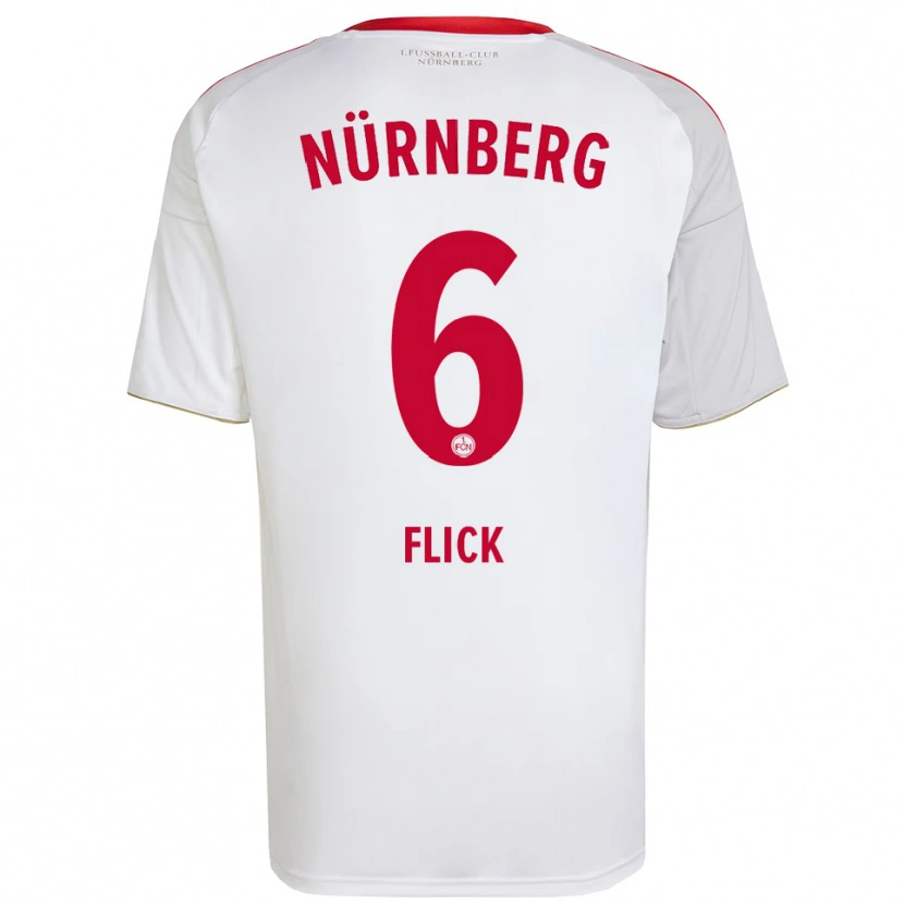Danxen Heren Florian Flick #6 Wit Rood Uitshirt Uittenue 2025/26 T-Shirt België