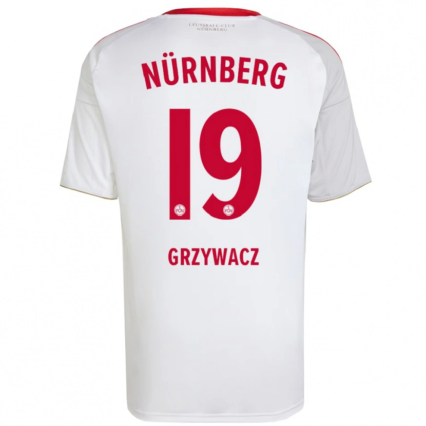 Danxen Heren Eryk Grzywacz #19 Wit Rood Uitshirt Uittenue 2025/26 T-Shirt België
