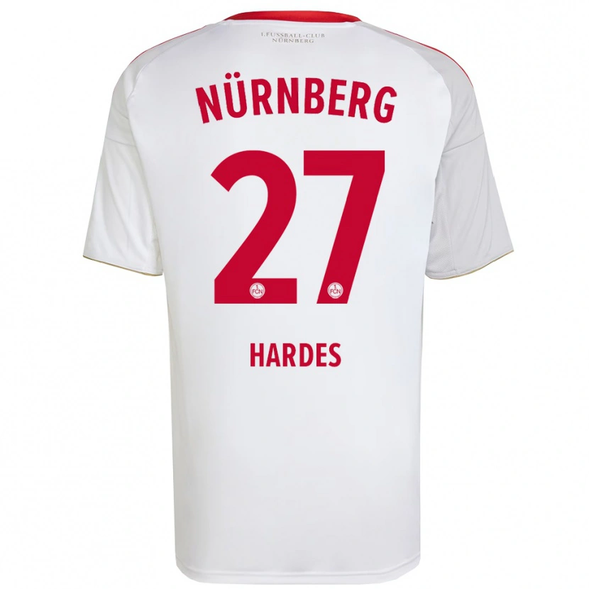 Danxen Heren Aaron Hardes #27 Wit Rood Uitshirt Uittenue 2025/26 T-Shirt België