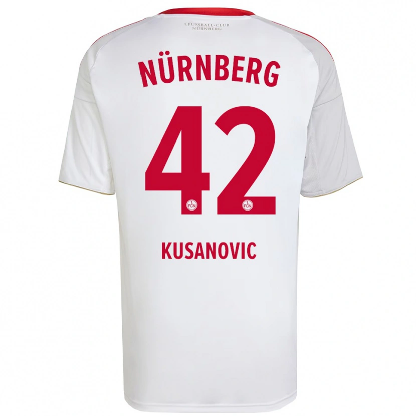 Danxen Heren Tino Kusanovic #42 Wit Rood Uitshirt Uittenue 2025/26 T-Shirt België