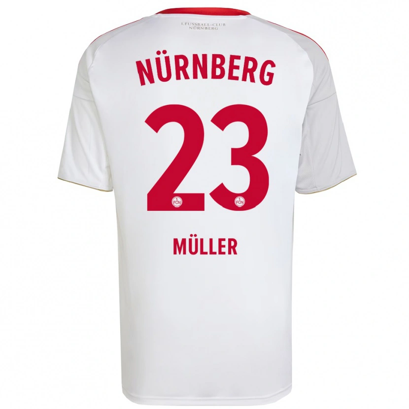 Danxen Heren Paul Müller #23 Wit Rood Uitshirt Uittenue 2025/26 T-Shirt België