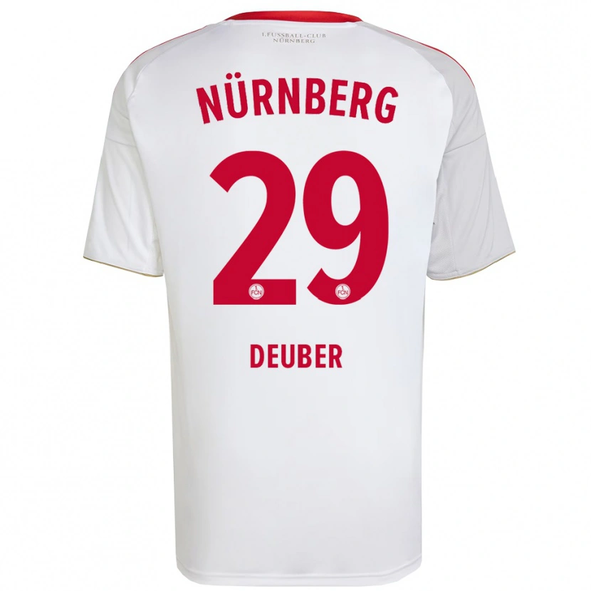 Danxen Heren Hanna Deuber #29 Wit Rood Uitshirt Uittenue 2025/26 T-Shirt België