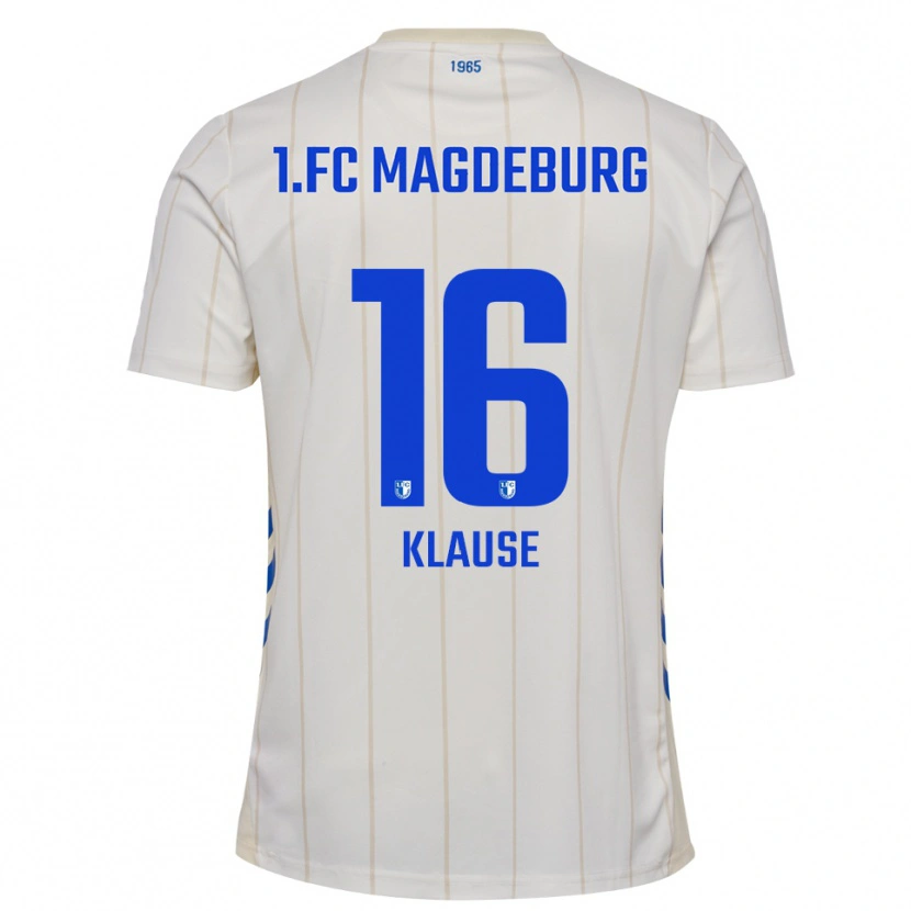 Danxen Heren Matti Klause #16 Wit Blauw Uitshirt Uittenue 2025/26 T-Shirt België