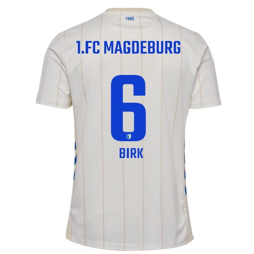 Danxen Heren Timo Birk #6 Wit Blauw Uitshirt Uittenue 2025/26 T-Shirt België