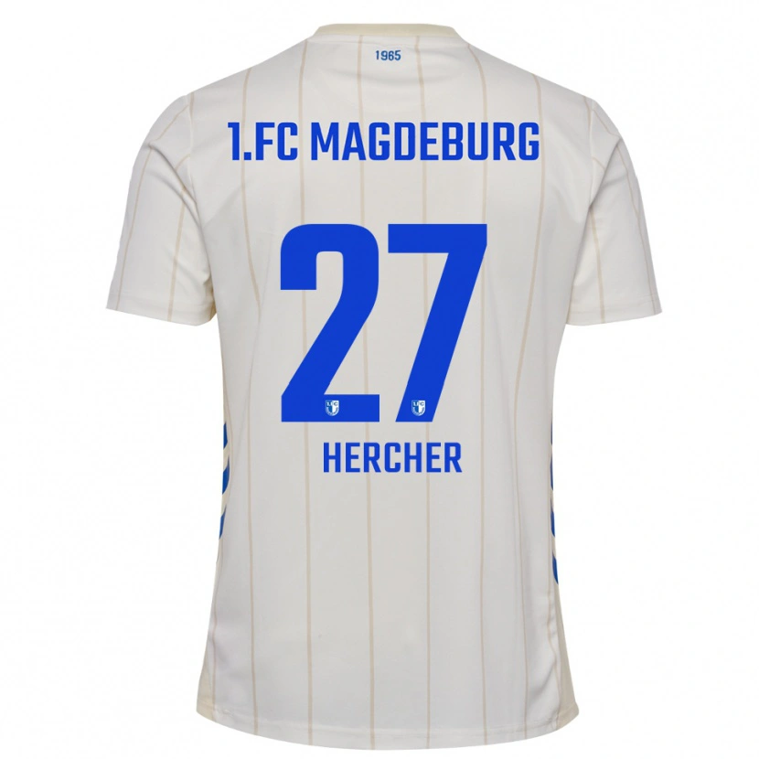 Danxen Heren Philipp Hercher #27 Wit Blauw Uitshirt Uittenue 2025/26 T-Shirt België