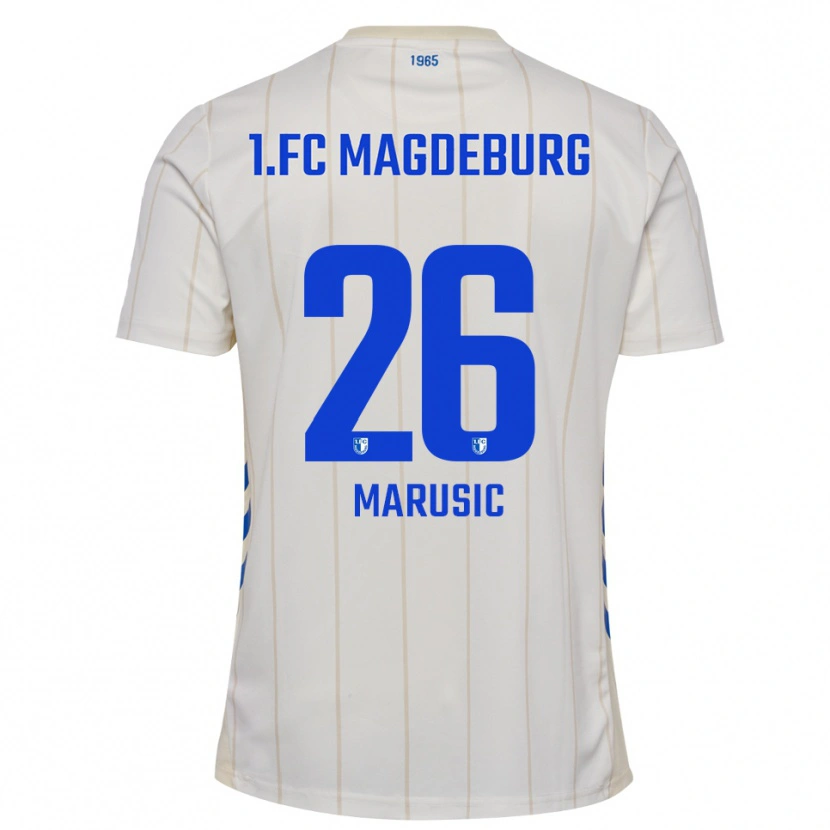 Danxen Heren Aleksa Marusic #26 Wit Blauw Uitshirt Uittenue 2025/26 T-Shirt België