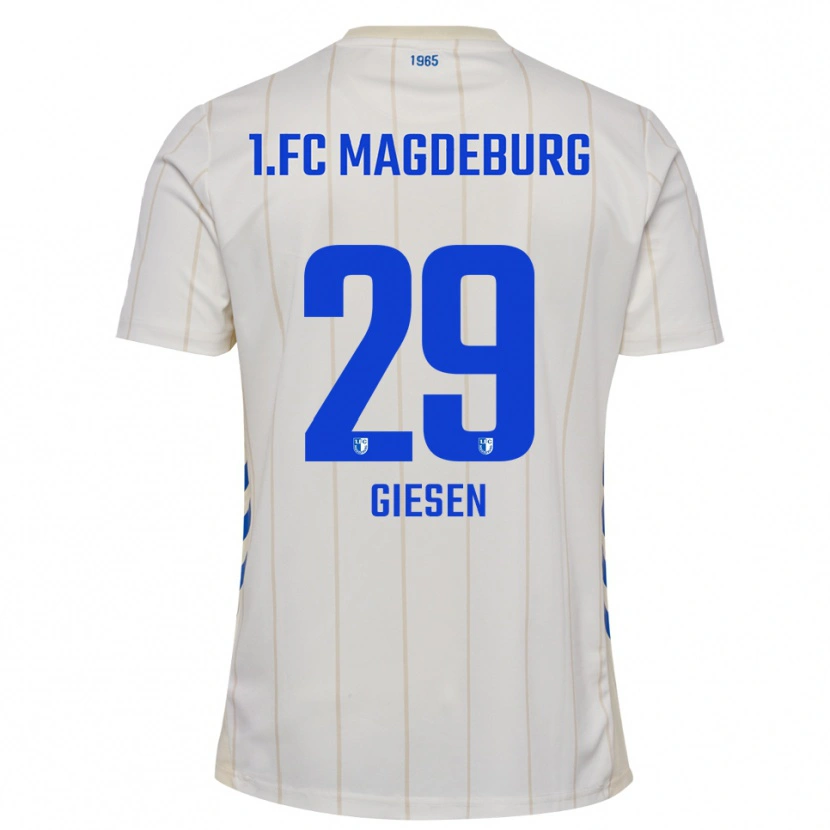 Danxen Heren Tim Giesen #29 Wit Blauw Uitshirt Uittenue 2025/26 T-Shirt België