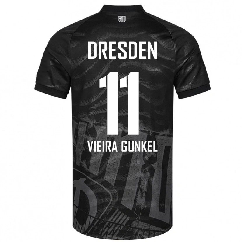 Danxen Heren Joel Vieira Gunkel #11 Zwart Grijs Uitshirt Uittenue 2025/26 T-Shirt België