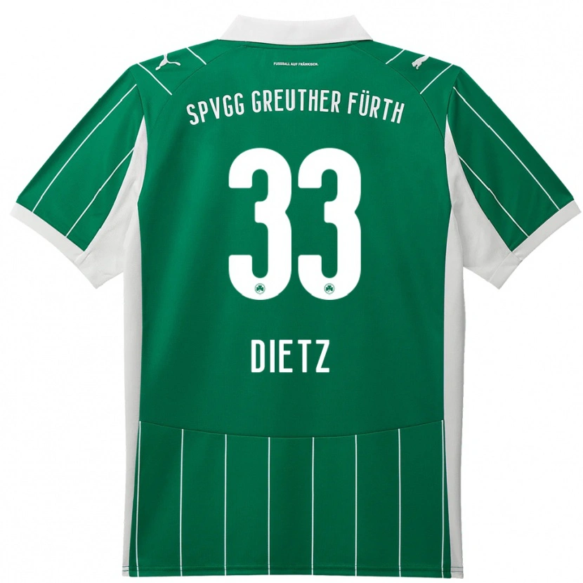 Danxen Heren Maximilian Dietz #33 Groen Wit Uitshirt Uittenue 2025/26 T-Shirt België