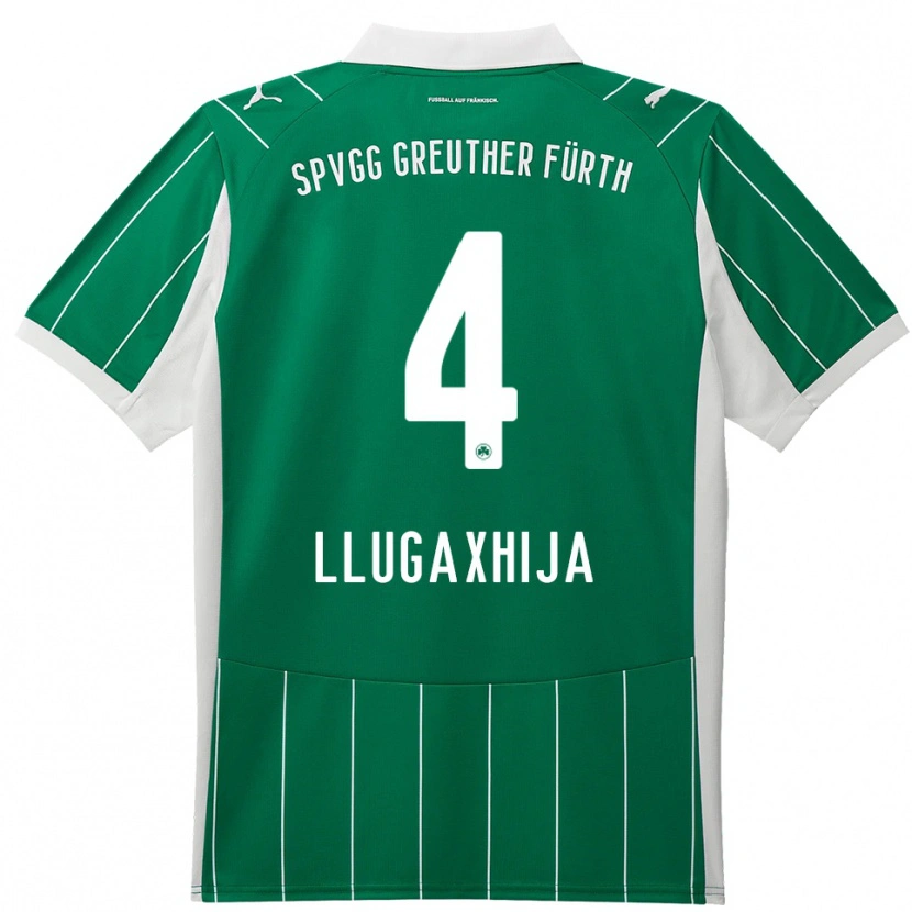Danxen Heren Florian Llugaxhija #4 Groen Wit Uitshirt Uittenue 2025/26 T-Shirt België
