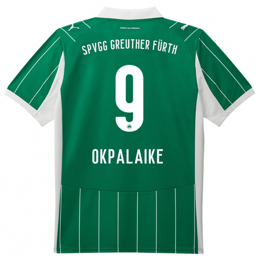 Danxen Heren Joshua Okpalaike #9 Groen Wit Uitshirt Uittenue 2025/26 T-Shirt België