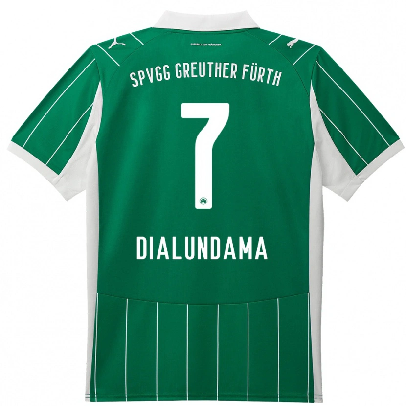Danxen Heren Emmanuel Dialundama #7 Groen Wit Uitshirt Uittenue 2025/26 T-Shirt België