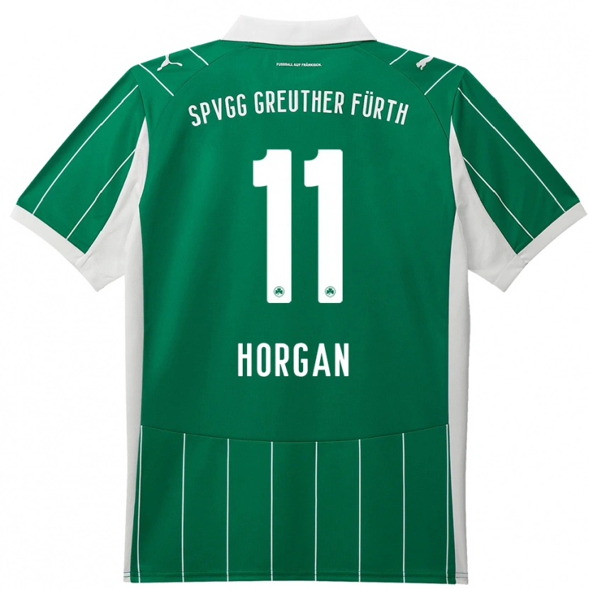 Danxen Heren Finn Horgan #11 Groen Wit Uitshirt Uittenue 2025/26 T-Shirt België