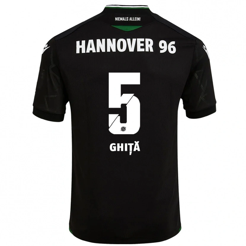 Danxen Heren Virgil Ghiță #5 Zwart Groen Uitshirt Uittenue 2025/26 T-Shirt België