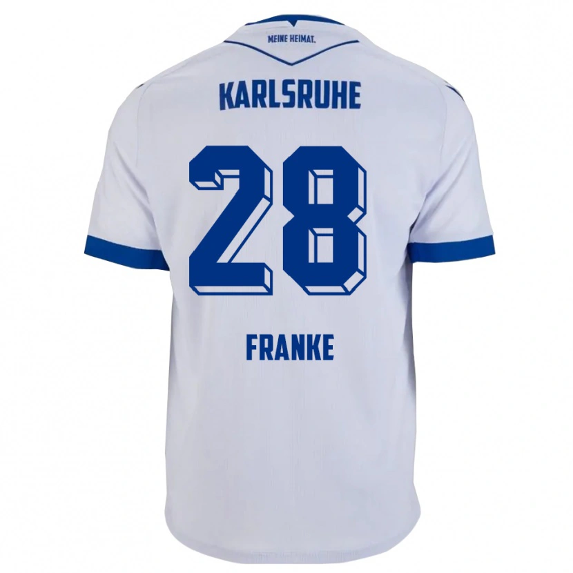 Danxen Heren Marcel Franke #28 Wit Blauw Uitshirt Uittenue 2025/26 T-Shirt België