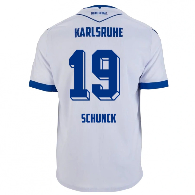 Danxen Heren Tim Schunck #19 Wit Blauw Uitshirt Uittenue 2025/26 T-Shirt België
