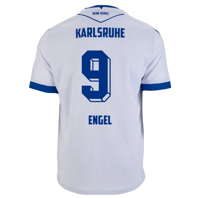 Danxen Heren Nico Engel #9 Wit Blauw Uitshirt Uittenue 2025/26 T-Shirt België