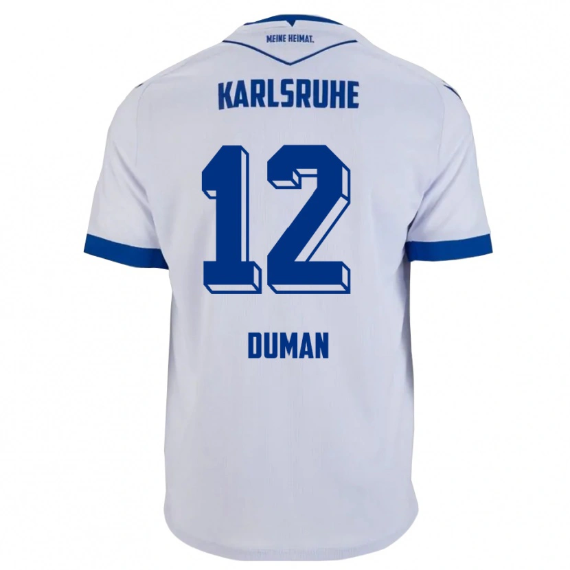 Danxen Heren Bugra Duman #12 Wit Blauw Uitshirt Uittenue 2025/26 T-Shirt België